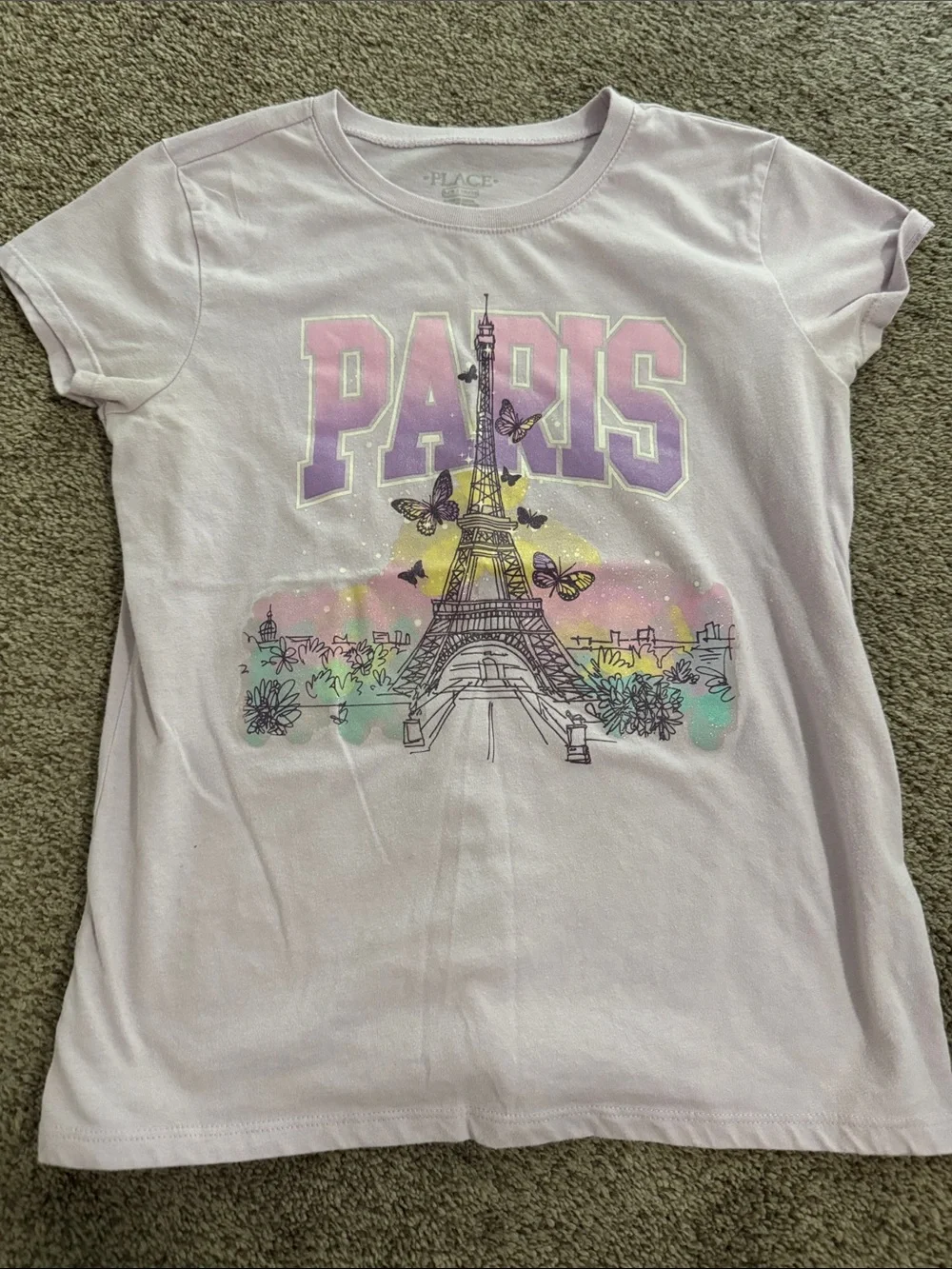 The Children's Place Light Lavender Paris Graphic Tee